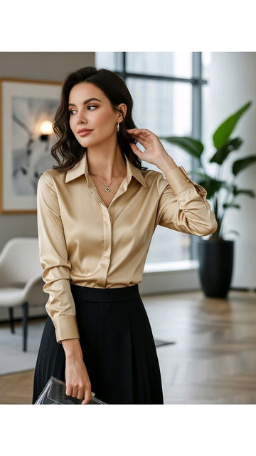 Champagne Silk Blouse